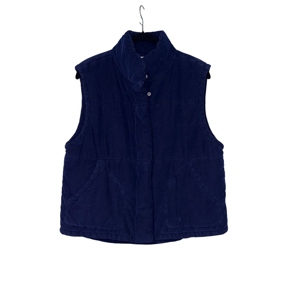Mod-O-Doc Navy Blue Corduroy Puffer Vest Womens Large‎